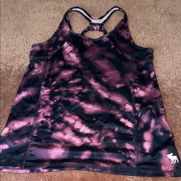 Abercrombie & Fitch Tie-Dye Black and Purple Tank Top - Picture 1 of 3